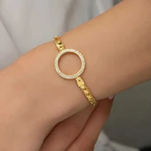 Lucky Life 925 Ayar Gumuss Çeyrek Takılabilen Altın Kaplama Lucky Life Lucky Life Kadın Bileklik - 6