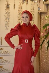 DEVA KIRMIZI ABİYE ELBİSE - 1
