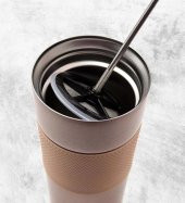 Tohana 75223 French Press Termos Rose Gold Paslanmaz Çelik Termos Mug 450 Ml - 2