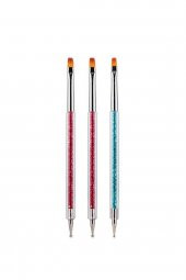 Fontenay Tırnak Süsleme Fırçası Nail Art Fırça Tırnak Desen Fırçası Seti 4 - 1