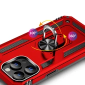 Apple iPhone 15 Pro Kılıf Vega Yüzüklü Standlı Zırh Kılıf thumbnail 9