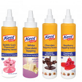Kent Boringer Karma Topping Sos (Silindir Ambalaj) 300 Gr (Bubble Gum, Beyaz Çikolata, Çikolata, Frambuaz) 4 Adet - 1