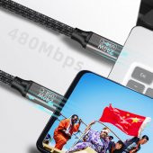QG02 Type-C to Type-C PD 3.1 Data Kablosu 240W 480Mbps 1 Metre - 9