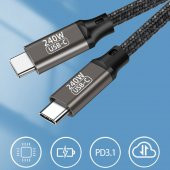QG02 Type-C to Type-C PD 3.1 Data Kablosu 240W 480Mbps 1 Metre - 11