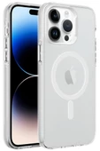 Apple iPhone 14 Pro Kılıf Magsafe Şarj Özellikli Buzlu Transparan C-Pro Sert Kapak - 4