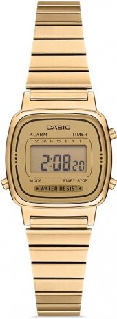 CASIO LA670WGA-9DF ALTIN KAPLAMA RETRO BAYAN KOL SAATİ - 1