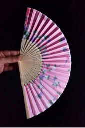 Japon Bambu Kumaş Yelpaze Çanta Boy Stant Hediyeli No.31 - 8