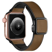 Apple Watch 42/44/45/46/49mm Kordon Magnetli PU Deri Kordon 2/3/4/5/6/se/7/8/9/10/ultra - 10
