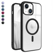 iPhone 14 Magsafe Özellikli Renkli Clear Case Kapak - 1