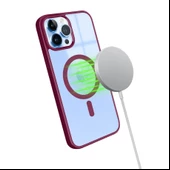 iPhone 13 Pro Max Magsafe Özellikli Renkli Clear Case Kapak - 7