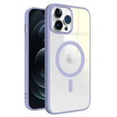 iPhone 12 Pro Max Magsafe Özellikli Renkli Clear Case Kapak - 4