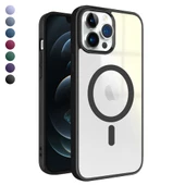 iPhone 12 Pro Max Magsafe Özellikli Renkli Clear Case Kapak - 1
