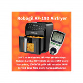 Robogil AF-19D Airfryer XXL 6,5lt Halojen Lambalı Cam Kapaklı Sıcak Hava Fritözü - 2
