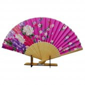 Japon Bambu Kumaş Yelpaze Çanta Boy Stant Hediyeli No.33 - 2