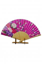 Japon Bambu Kumaş Yelpaze Çanta Boy Stant Hediyeli No.33 - 7