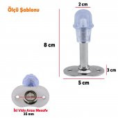 Kapı Stoperi Tamponu Krom 8 cm Metal Kapı Durdurucu Tutucu Kapı Stopu Silikonlu thumbnail 2