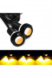 Ayna Altı Led Kartal Gözü Gündüz Farı Led Amber Turuncu 1 Çift - 2
