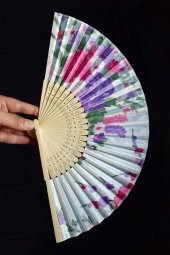 Japon Bambu Kumaş Yelpaze Çanta Boy Stant Hediyeli No.35 - 6