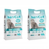 SANCAT Marsilya sabunu kokulu Premium Beyaz Kedi Kumu 10 Lt X 2 Adet - 1