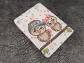 Cep Ayna Baykuş Makyaj Çanta Seyahat Taşınabilir Ayna Kozmetik Büyüteç Kompakt - 1