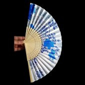 Japon Bambu Kumaş Yelpaze Çanta Boy Stant Hediyeli No.38 - 2