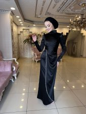 Lavin Siyah Abiye Elbise - 4