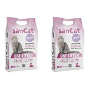 Sancat Lavanta Kokulu Premium Beyaz Kedi Kumu 5 Lt. X 2 Adet - 1