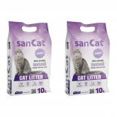 SANCAT Lavanta Kokulu Premium Beyaz Kedi Kumu 10 Lt. X 2 Adet - 1