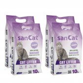 Sancat Lavanta Kokulu Premium Beyaz Kedi Kumu 10 Lt. X 4 Adet - 1
