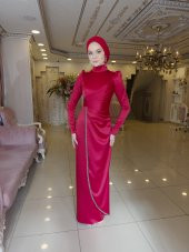 Lavin Kırmızı Abiye Elbise - 3