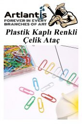 Ataç Renkli Metal Plastik Kaplama 100 Adet Orta Boy 1 Paket Ataş Okul Ofis Belge Düzenleme Paslanmaz Kaplamalı - 4