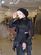Kuğu Siyah Abiye Elbise - 3