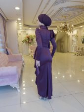 Kuğu Mürdüm Abiye Elbise thumbnail 6