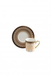 Lotus Nurbanu Bone Porselen 6 Kişilik Kahve Fincan Takımı - 1