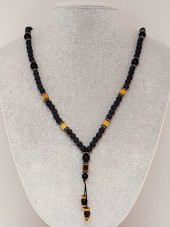 Oniks & Altın Renkli Küp Hematit Taşı Tasarım Erkek Kolyesi thumbnail 1