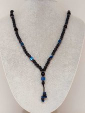 Oniks & Mavi Renkli Küp Hematit Taşı Tasarım Erkek Kolyesi thumbnail 1