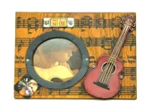 Dekoratif Metal Çerçeve Gitar Dekorlu Vintage Ev Ofis Hediyelik - 1