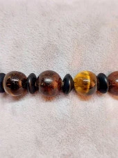 Kaplan Gözü & Oniks Taşı Unisex 10mm Tasarım Bileklik  (39660) thumbnail 2