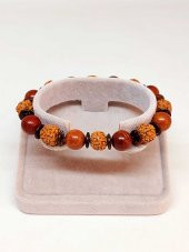 Hindistan Cevizi, Rudraksha & Kan Ağacı Unisex 10mm Ahşap Tasarım Bileklik (39665) thumbnail 1