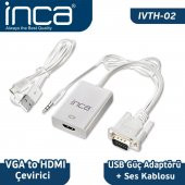 Inca VGA To HDMI Çevirici + USB Güç Adaptörü + Ses Kablosu (HDMI Dişi VGA Erkek ) IVTH-02 - 4