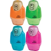 Serve E-Bot Silgi ve Çift Hazneli Kalemtıraş 3 ü 1 Arada FOSFORLU RENKLER - 1