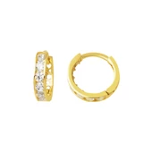 Beyaz Taşlı Halka 14 Ayar Altın Kız Çocuk Küpesi thumbnail 1