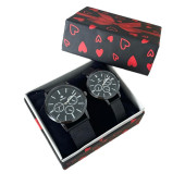 SPolo Siyah Hasır Mıknatıslı Kordon  Çift Kol Saati - 4