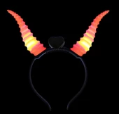 Parti Aksesuar Kırmızı Renk Led Işıklı Kıvrımlı Boynuz Taç 27x18 cm thumbnail 1