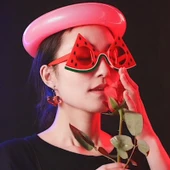 Parti Aksesuar Hawaii Konsept Karpuz Temalı Parti Gözlüğü 17x8 cm thumbnail 1