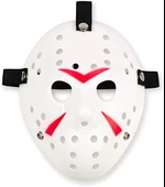 Beyaz Renk Kırmızı Çizgili Tam Yüz Hokey Jason Maskesi Hannibal Maskesi - 2