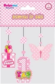Parti 1 Yaş Temalı Asmalı İp Süs Pembe Renk 3 lü Set 12x45 cm thumbnail 1