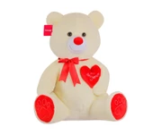 Yumoş Ayı 47 cm Ekru Kalpli Pelüş Ayı Sevgiliye Hediye - 1