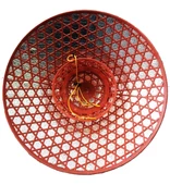 Parti Kareli Desen Saten Kaplama Krem Siyah Vietnam Şapkası thumbnail 2