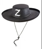 Parti Aksesuar Z Logolu Çocuk Boy Bağcıklı Zorro Şapkası thumbnail 2